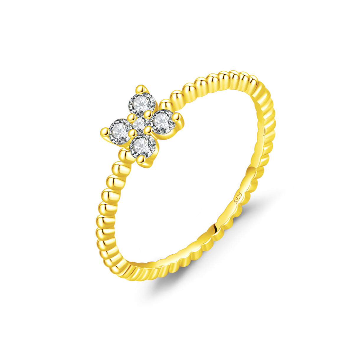 Planderful Moissanite Clover Ring – Stunning Sparkle with Moissanite Clarity