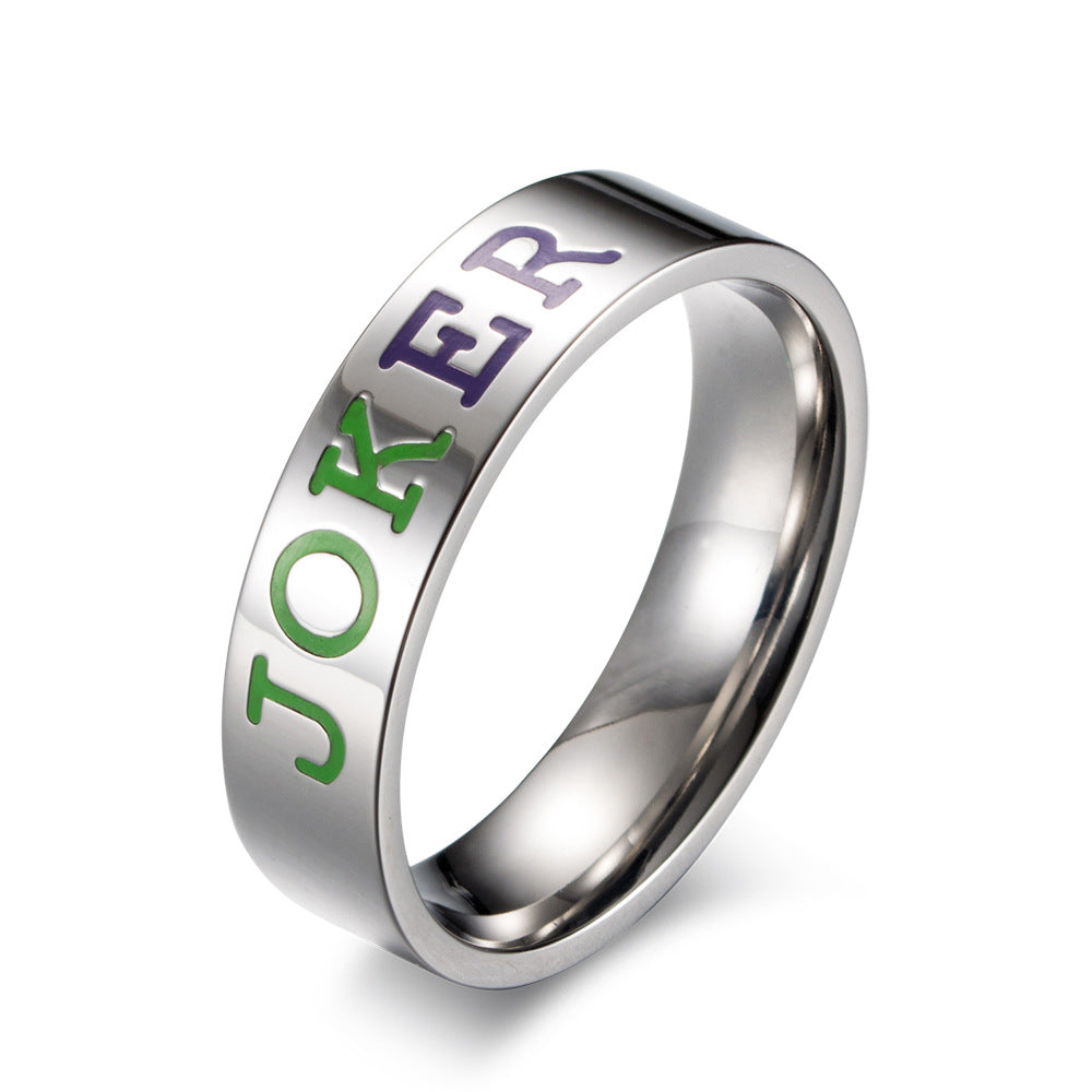 Batman Suicide Squad Joker Stainless Steel Couple Ring Harley & Joker
