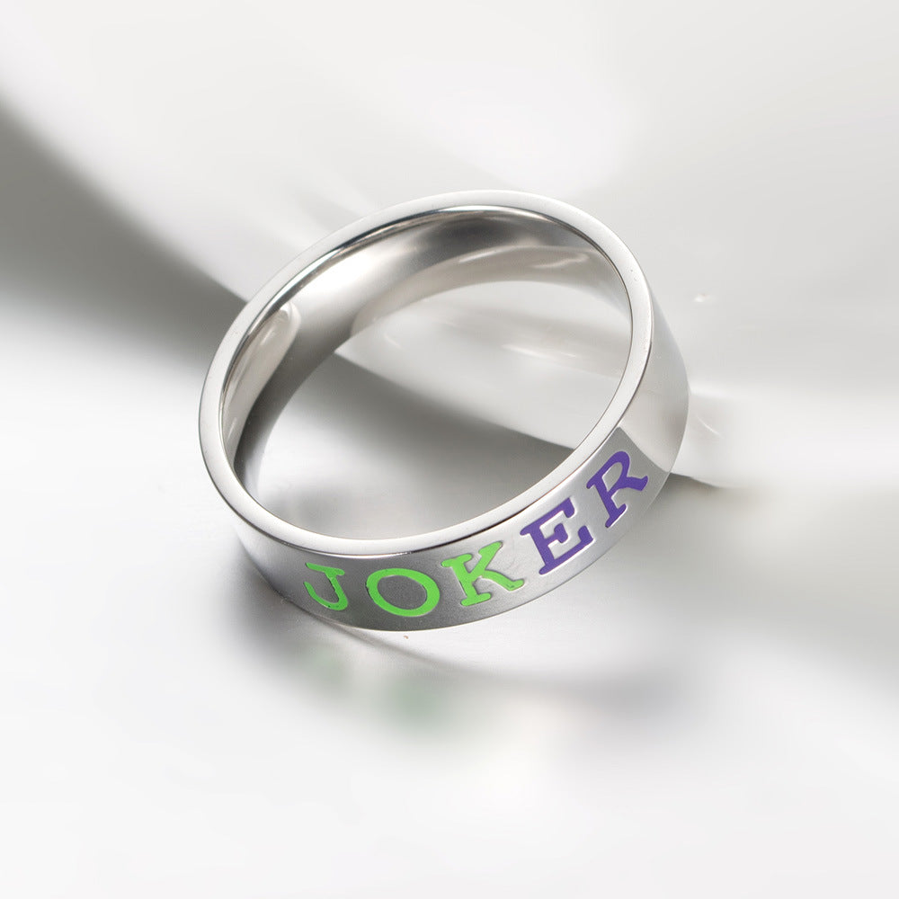 Batman Suicide Squad Joker Stainless Steel Couple Ring Harley & Joker