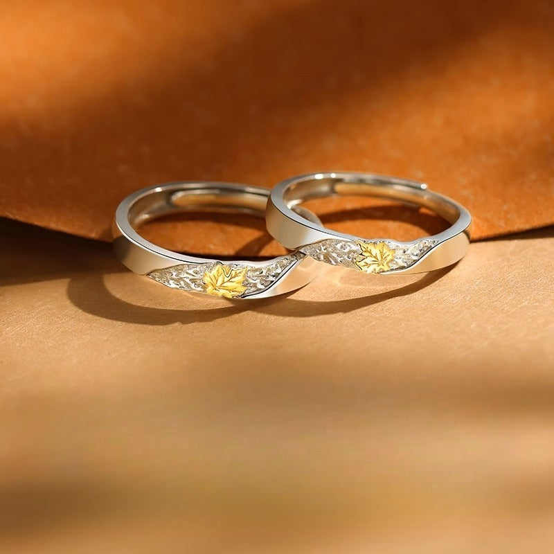Planderful Sterling Silver Ring Sycamore Couple Adjustable Open Gift For Girlfriend