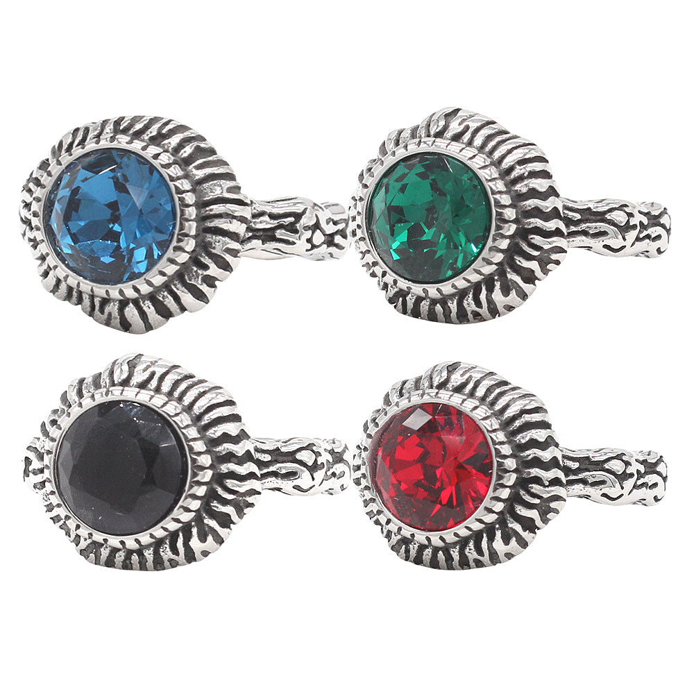 Planderful Everyday Genie – European and American Personalized Retro Sun Gemstone Men's Titanium Steel Ring