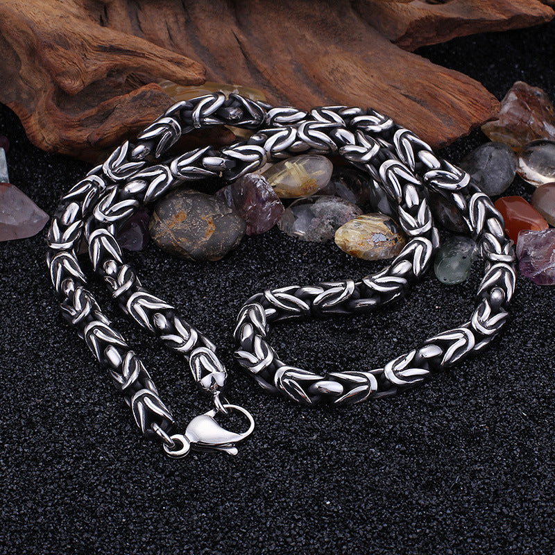 Necklaces, Titanium Steel Necklaces, Retro Necklaces, Casual Men's Steel Necklaces,