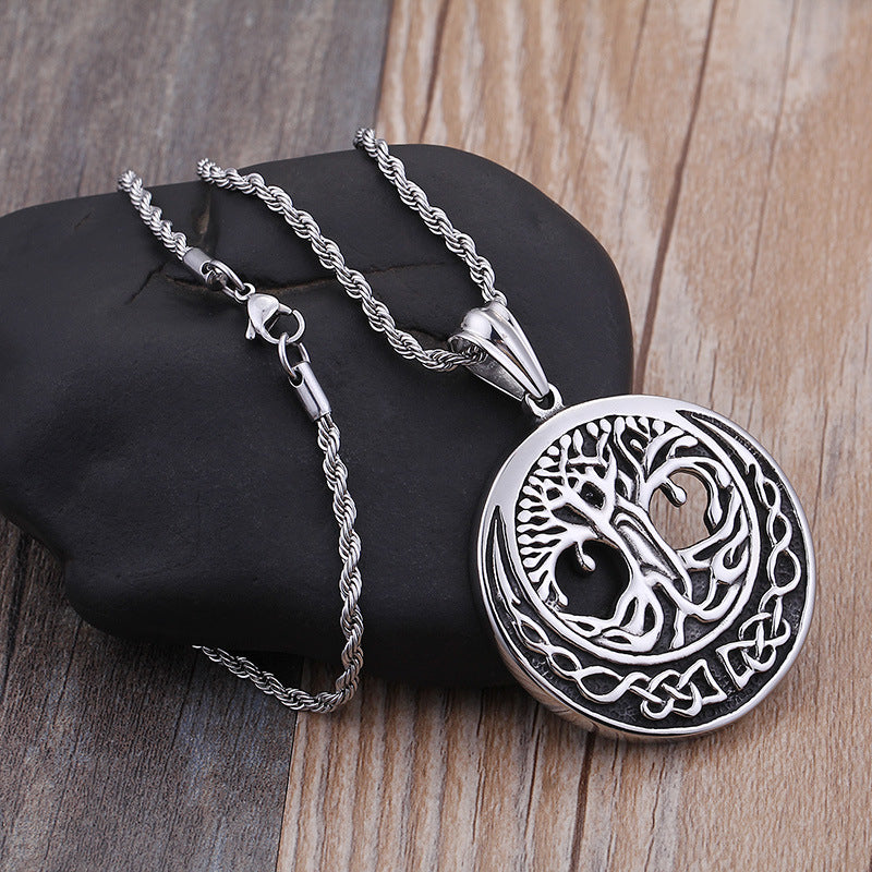European-American Wishing Tree Life Pendant for Men - Planderful Everyday Genie Collection