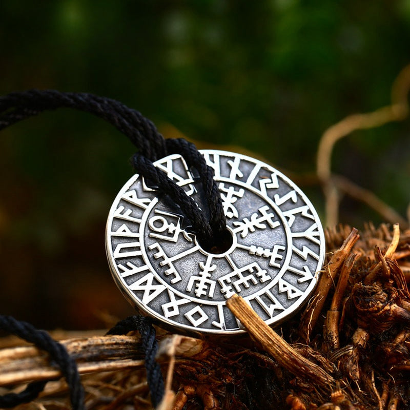 Viking Rune-Inspired Titanium Steel Pendant Necklace for Men - Nordic Style Accessories