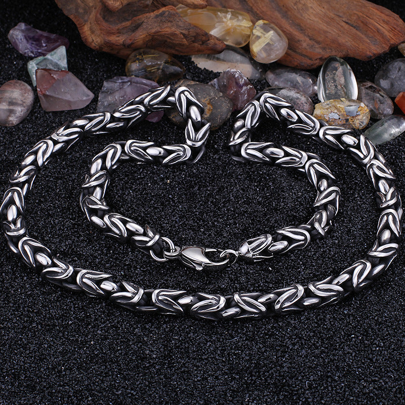 Necklaces, Titanium Steel Necklaces, Retro Necklaces, Casual Men's Steel Necklaces,