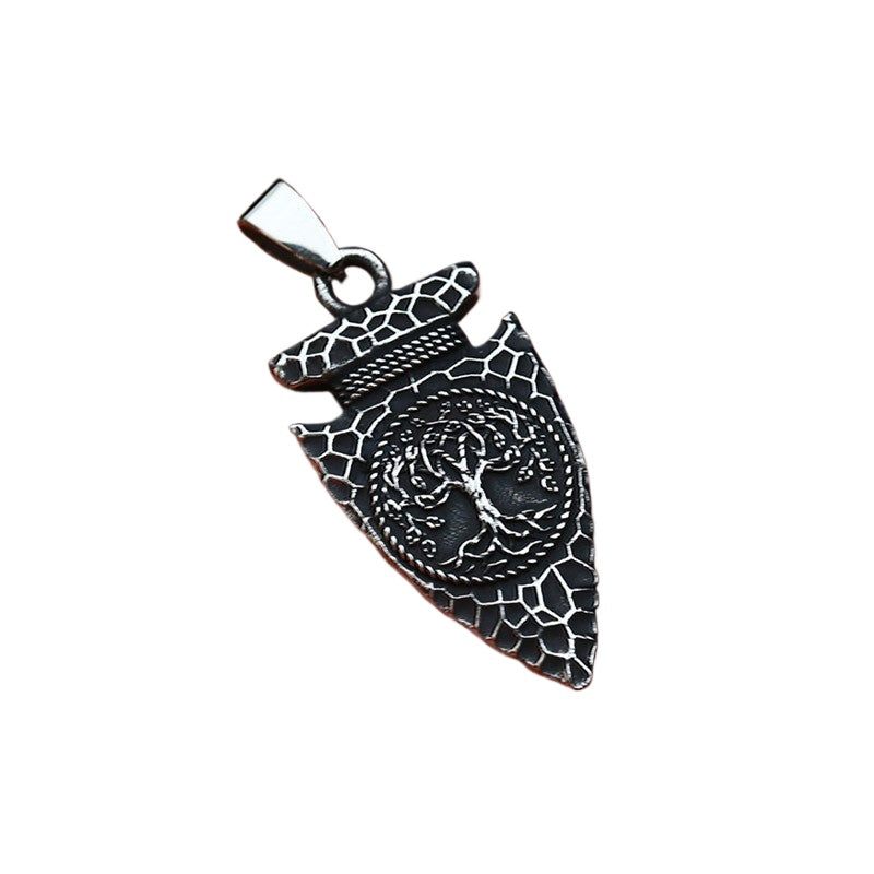 Viking Life Tree Titanium Steel Pendant - Retro Anchor Jewelry for Men