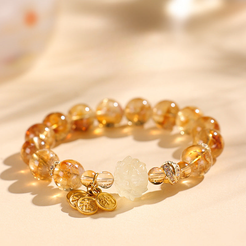 Planderful Fortune's Favor Bracelet – Elegant Citrine Crystal Design