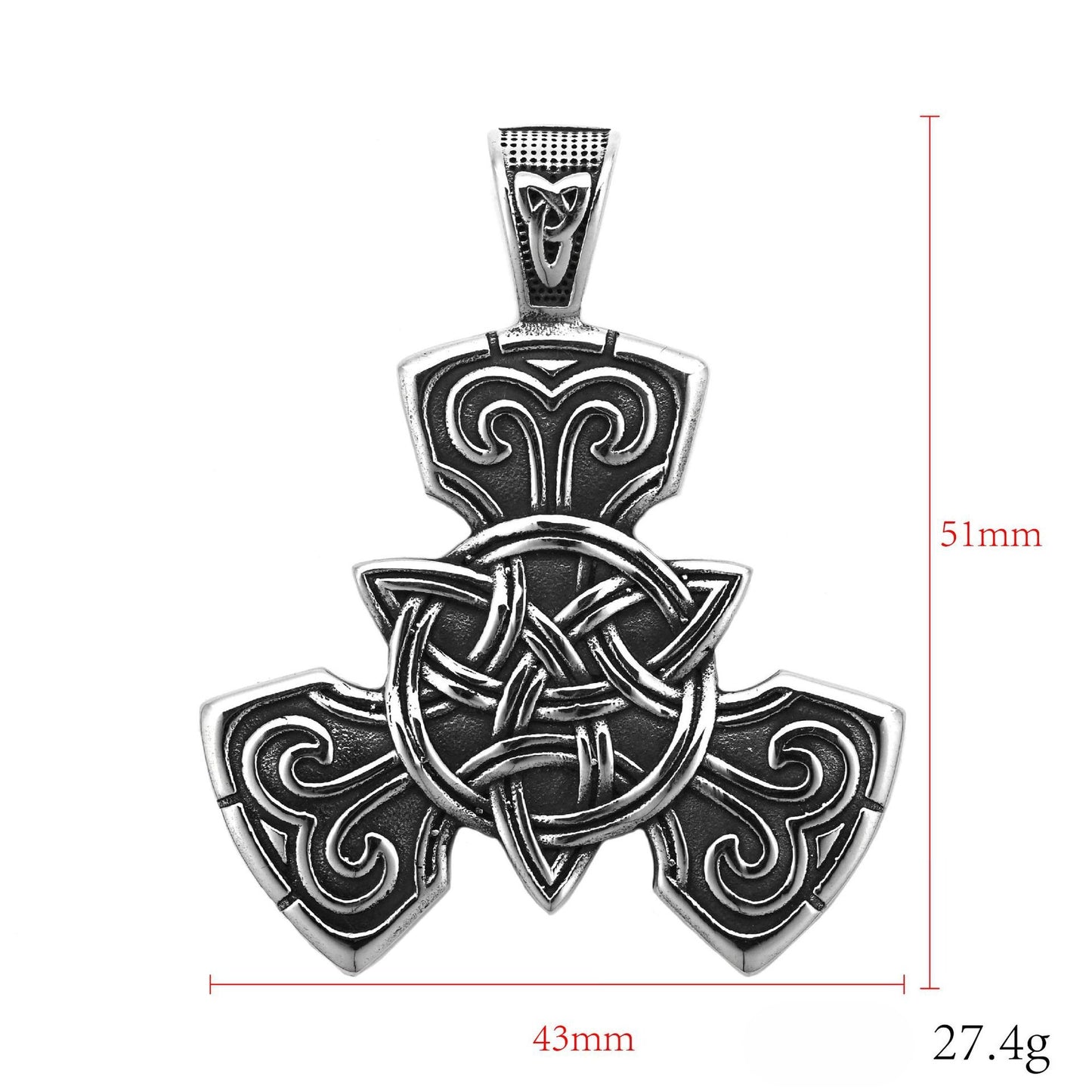 Steel Necklace – Vintage Nordic Celtic Men's Pendant Necklace Featuring Classic Viking Knotwork