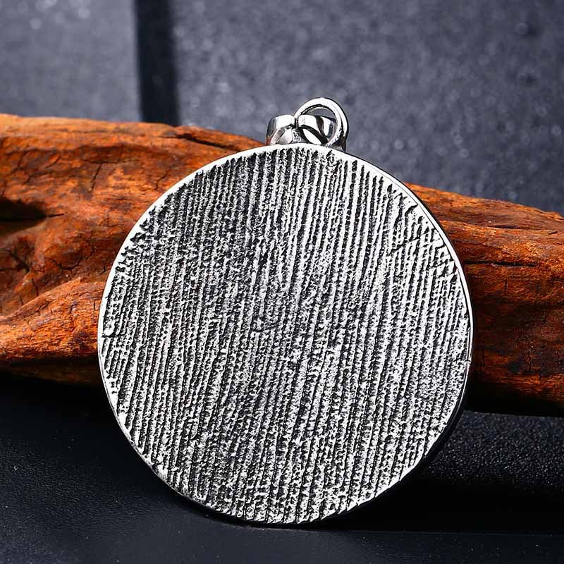 Titanium Steel Bear Paw Rune Pendant for Men - Viking Inspired Wholesale Jewelry