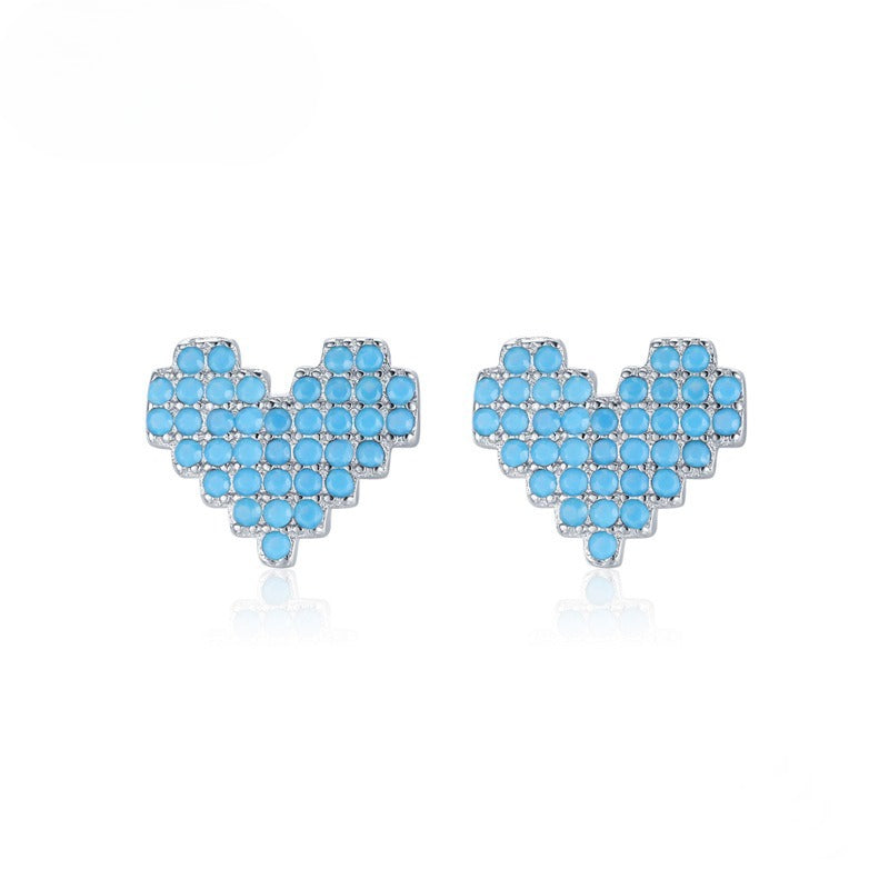 925 Sterling Silver Heart Stud Earrings