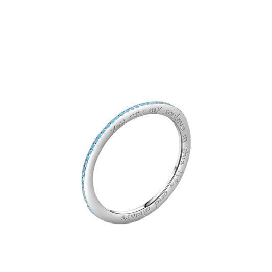 Personalized Sterling Silver Turquoise Ring with Cross-Border Design