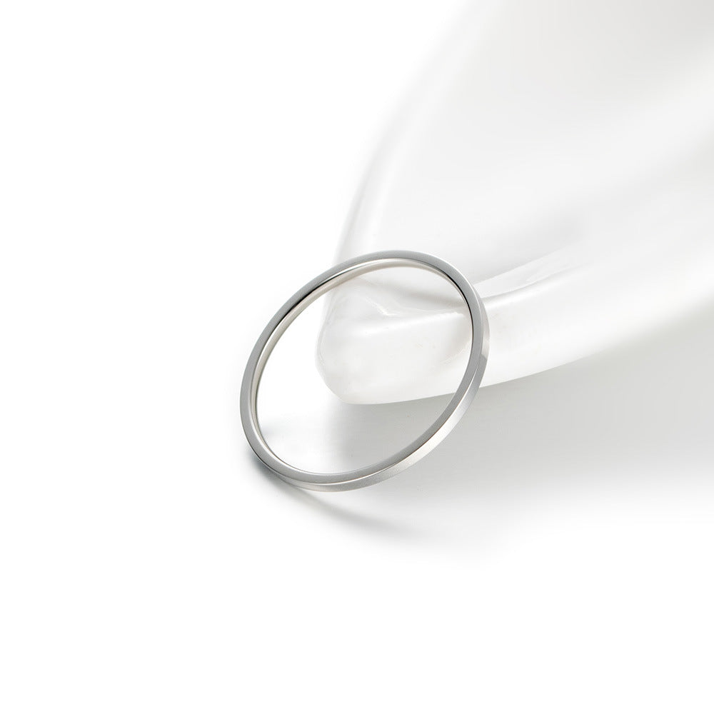 Fresh Simple Solid Color Series Girls Very Fine Rose Gold Silver Tail Ring Women's Ring Finger Ring