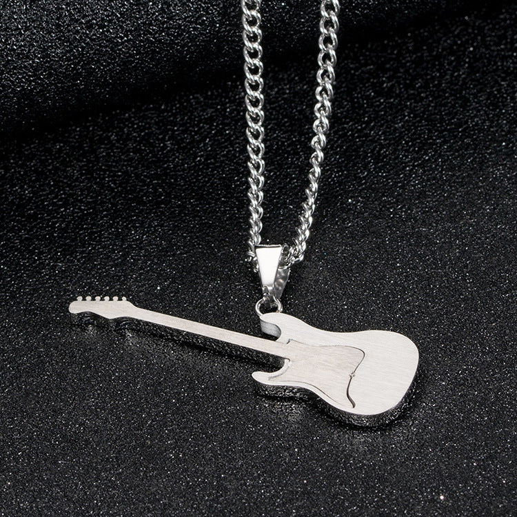 Guitar Necklace Planderful Everyday Genie Folk Style Steel Pendant For Music Lovers