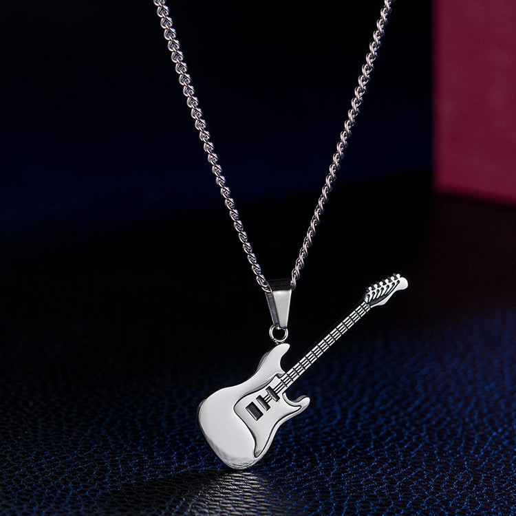Guitar Necklace Planderful Everyday Genie Folk Style Steel Pendant For Music Lovers