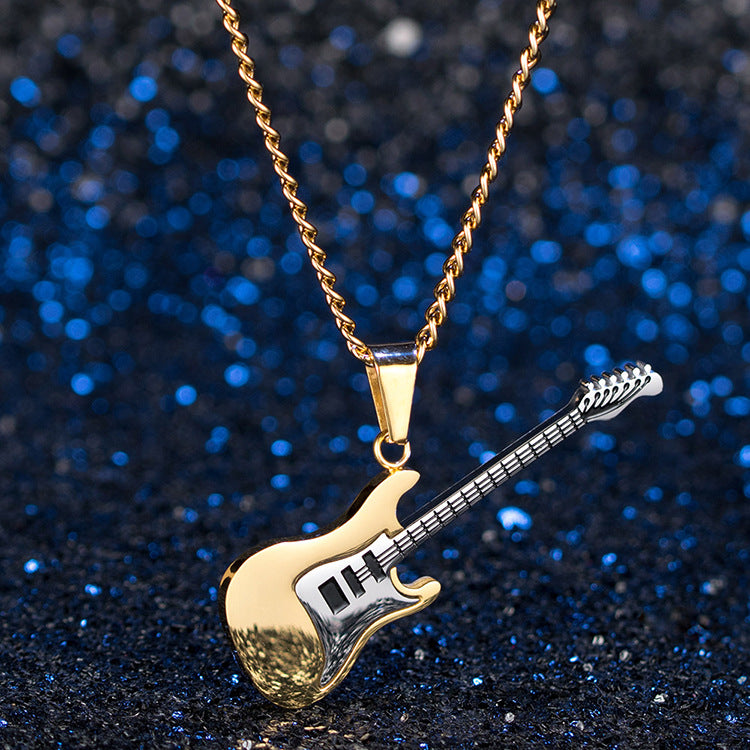 Guitar Necklace Planderful Everyday Genie Folk Style Steel Pendant For Music Lovers