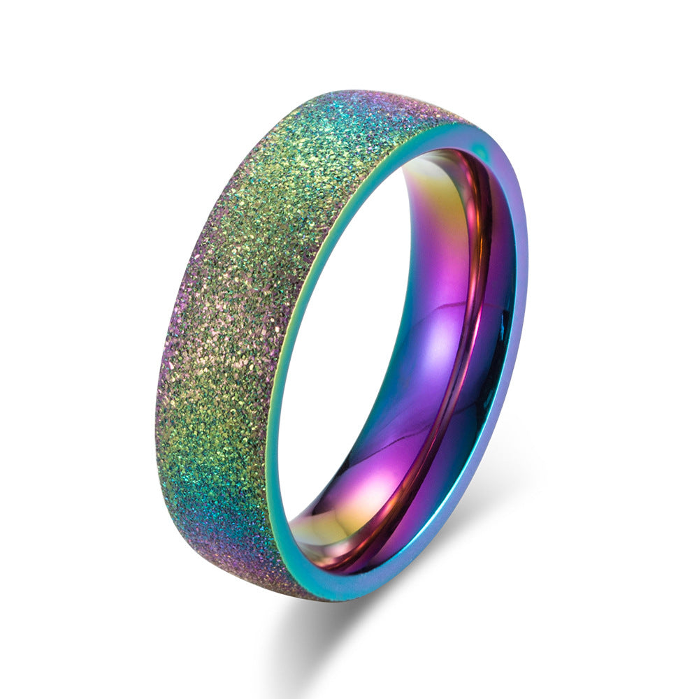Matte Colorful Gold Rose Gold Ring Unisex Couple