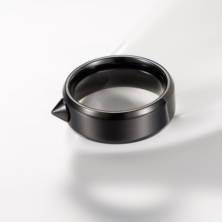 Planderful Self Defense Ring For Hip Hop Fans Rivet Steel Design Everyday Genie Collection Size 7 To 12
