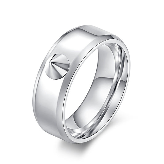 Titanium Steel Rivets Anti-Wolf Ring Hip-Hop Jewelry for Men