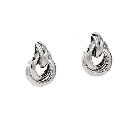 Sophisticated Multi-loop Metal Earrings with Minimalistic Charm