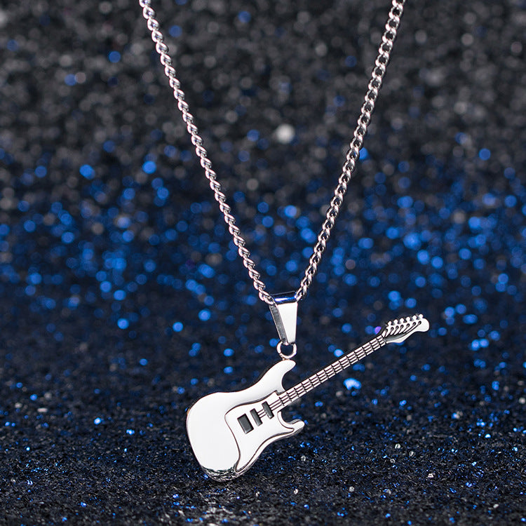 Guitar Necklace Planderful Everyday Genie Folk Style Steel Pendant For Music Lovers
