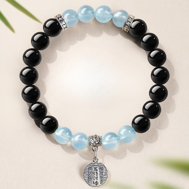 Aquamarine Obsidian Crystal Bracelet