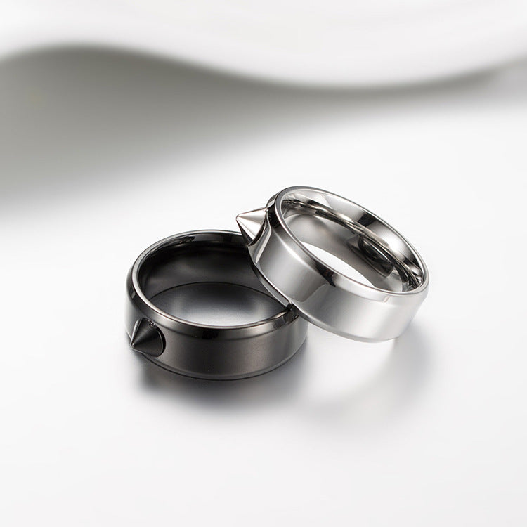 Planderful Self Defense Ring For Hip Hop Fans Rivet Steel Design Everyday Genie Collection Size 7 To 12