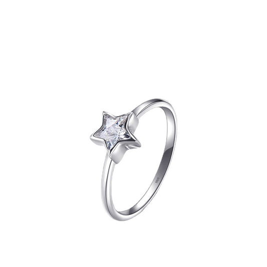 Simple Sterling Silver Ring with Zirconium – Everyday Genie Collection