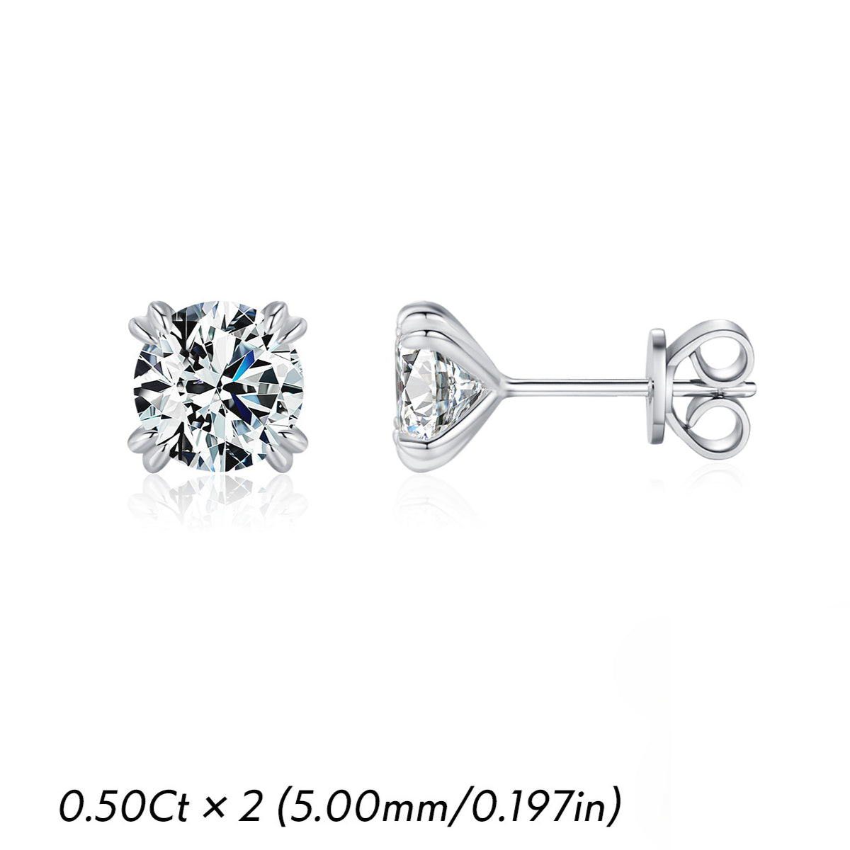 Planderful Moissanite Sparkling Earrings – Elegant Versatile Design with 1.0 Carat Moissanite