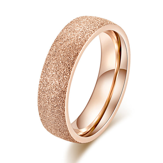 Matte Colorful Gold Rose Gold Ring Unisex Couple