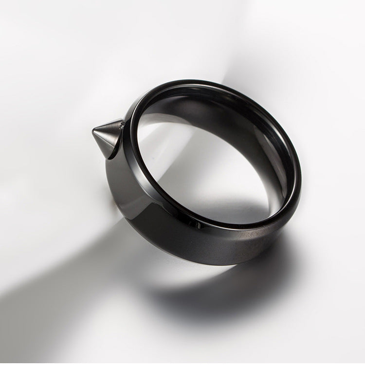 Stainless Steel Hard Steel Rivet Self-Defense Anti-Wolf Ring
