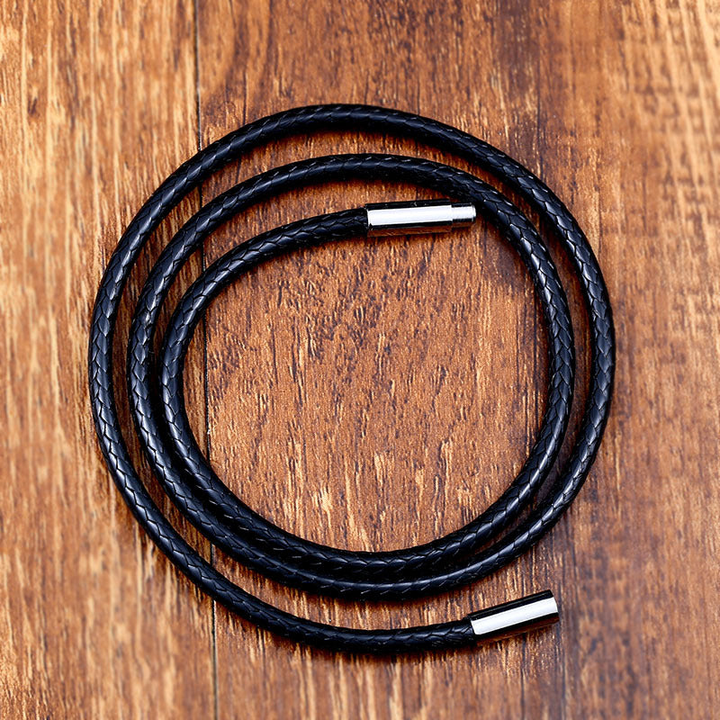 Necklace Rope Crystal Pendant Rope Cotton Wax Rope – Titanium Steel Rice Buckle Pendant