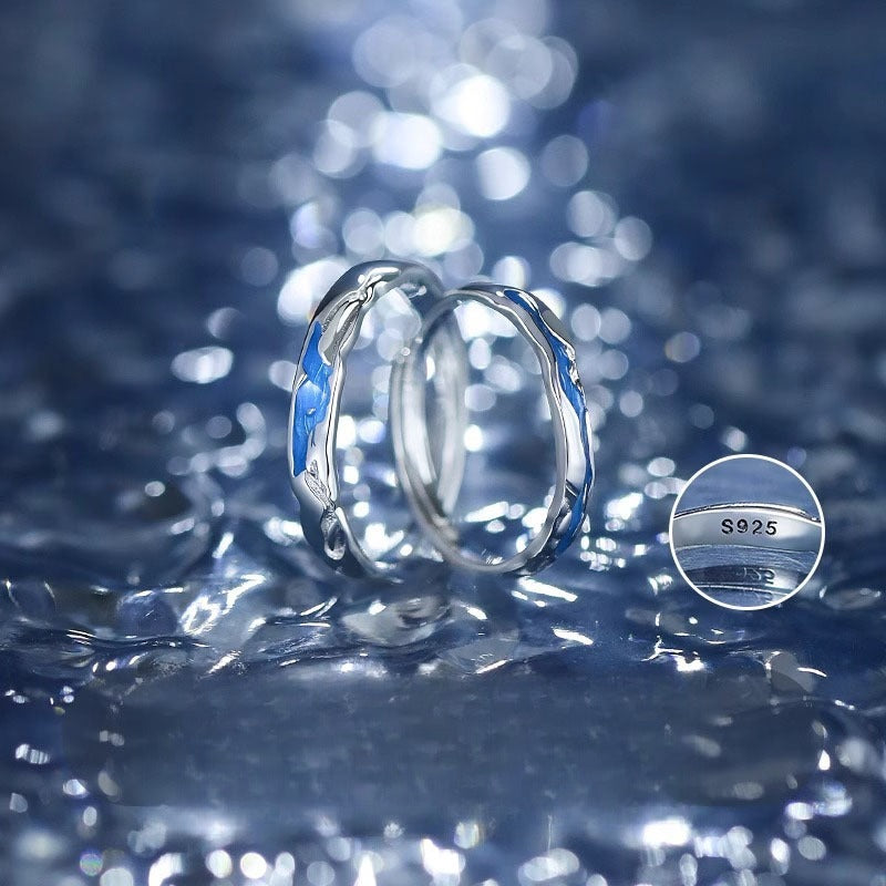 Planderful 925 Sterling Silver Ring Hoh Xili Sea Couple Design For Girlfriend Valentines Day Gift