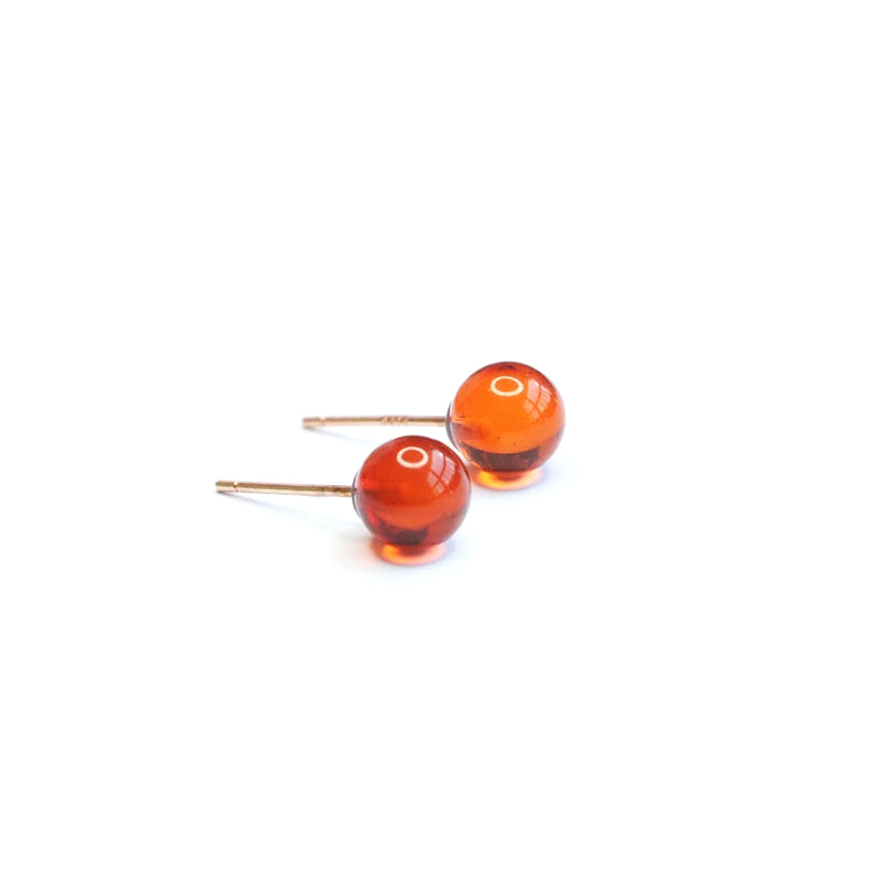 Blood Amber 925 Silver Stud Earrings