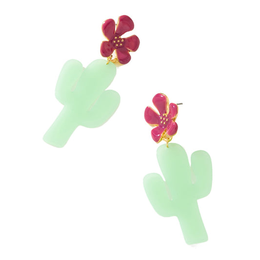Planderful Vienna Verve Earrings – Creative Acrylic Cactus Design