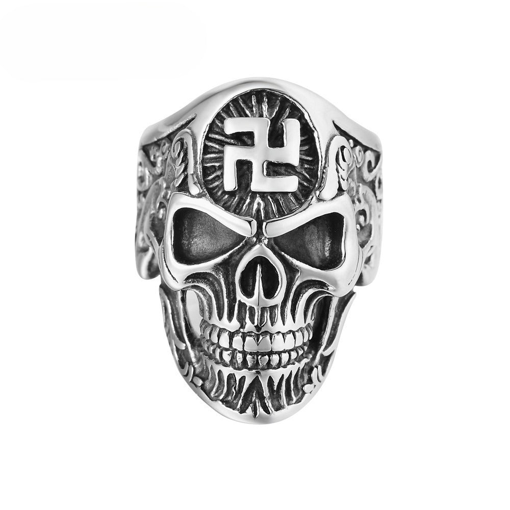 Ghost Skull Titanium Steel Ring For Men Unisex Bold Retro Style Protection Statement Planderful
