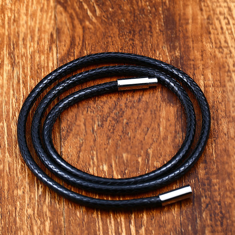 Necklace Rope Crystal Pendant Rope Cotton Wax Rope – Titanium Steel Rice Buckle Pendant