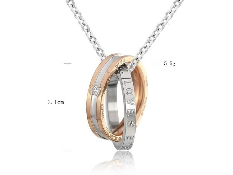 Planderful Titanium Steel Unisex Couple Necklace With Protection Pendant For Couples