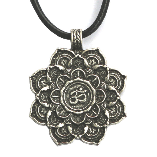Mystical Norse Legacy Mandala Lotus Necklace for Men