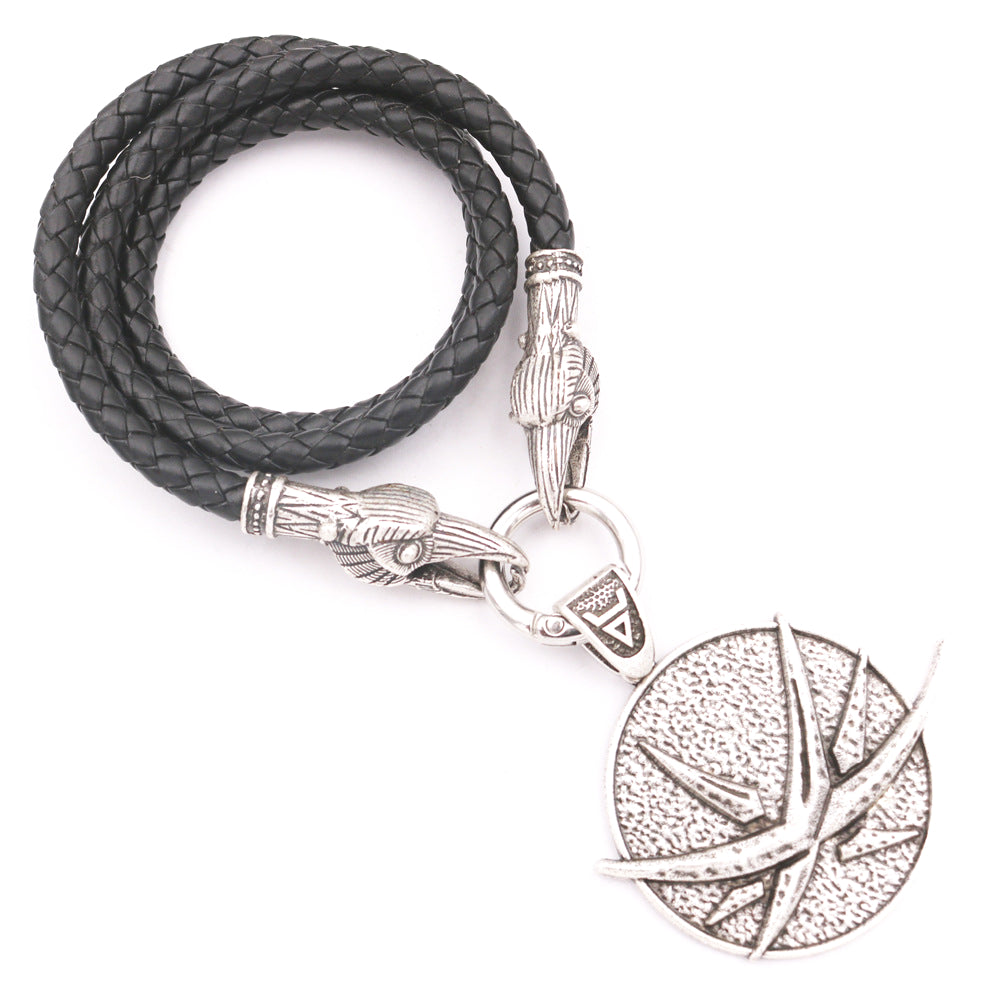 Viking Crow Wolf Head Necklace - Norse Legacy Men's Jewelry