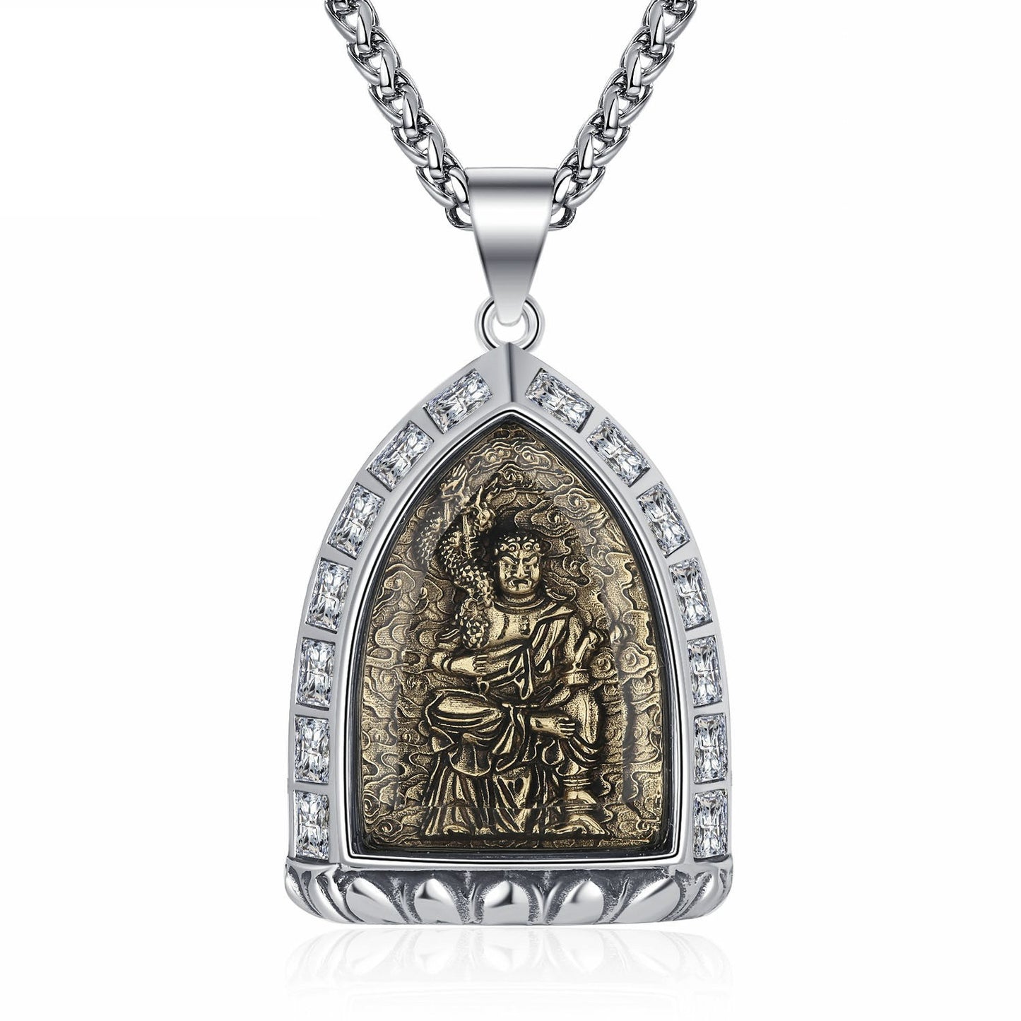 Steel Necklace – Elegant Chinese Buddha Style