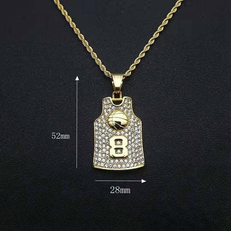 Steel Necklace – Statement Basketball Jersey Pendant For Men And Women Ideal Gift