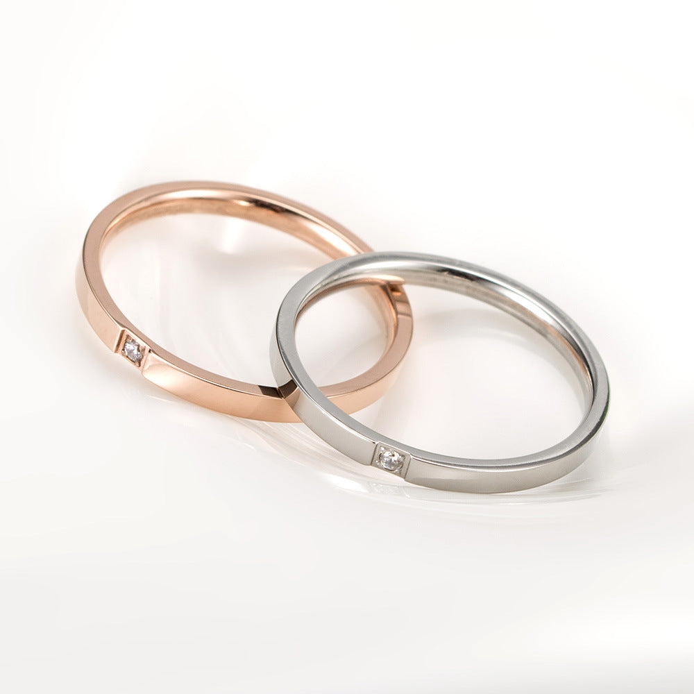 Thin Women's Ring – Zircon Women's – Rose Gold