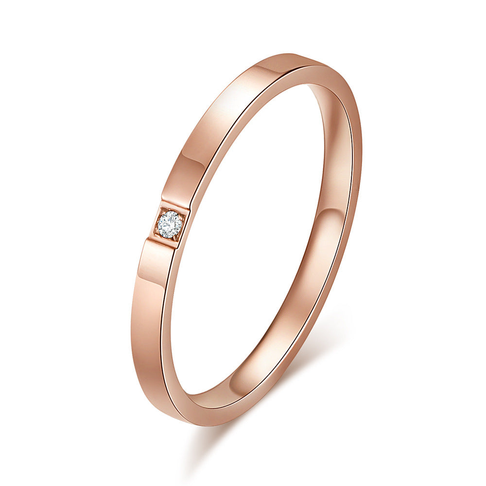Thin Women's Ring – Zircon Women's – Rose Gold