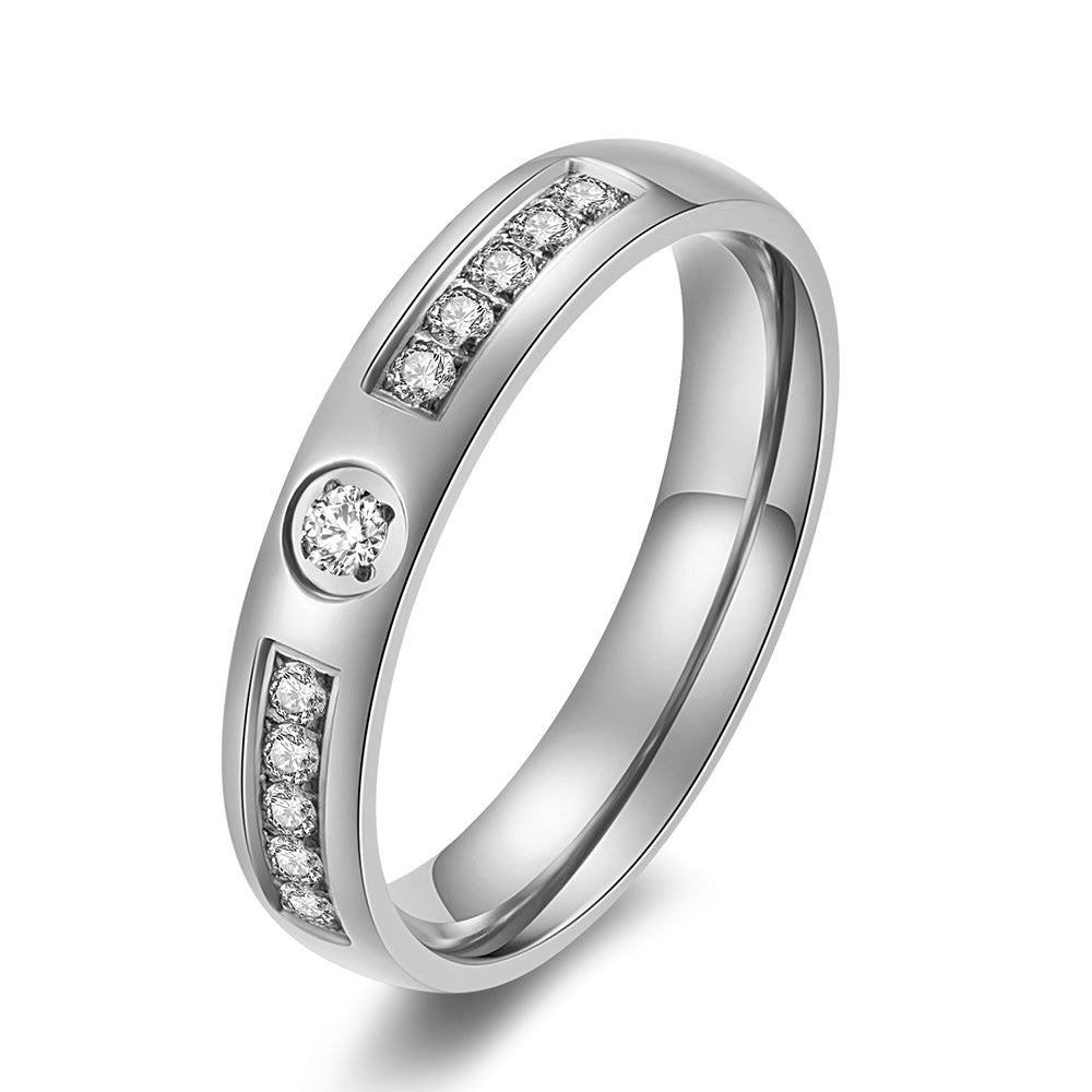 Stainless Steel Zircon Couple Ring – Zircon Lover – Birthday Gift