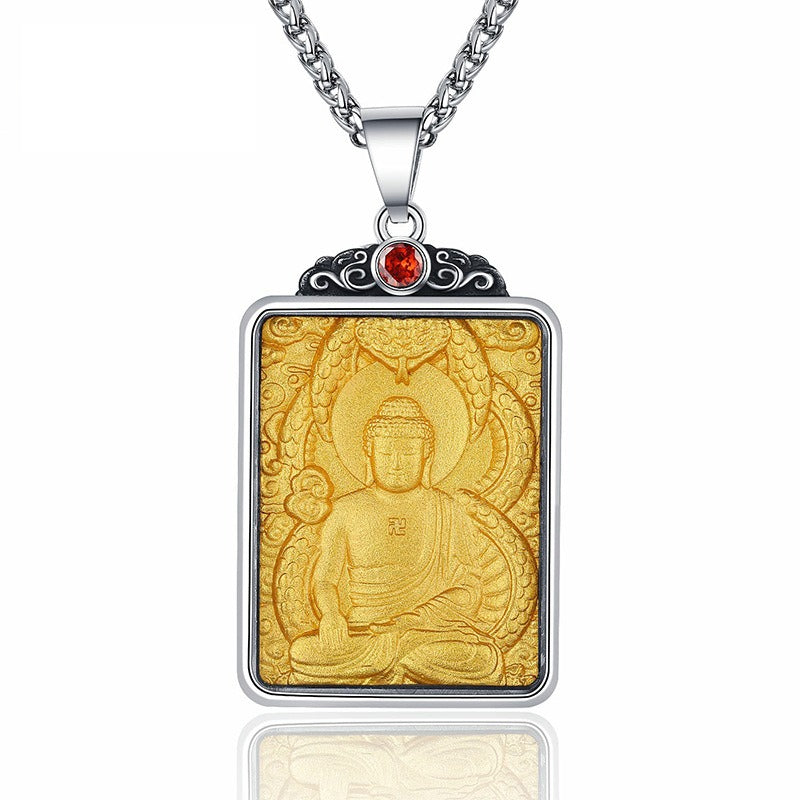 Steel Necklace – Elegant Buddha Zodiac Pendant