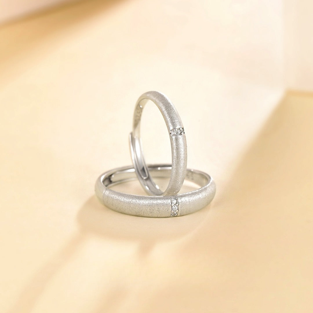 S925 Sterling Silver Minimalist Couple Ring — Adjustable