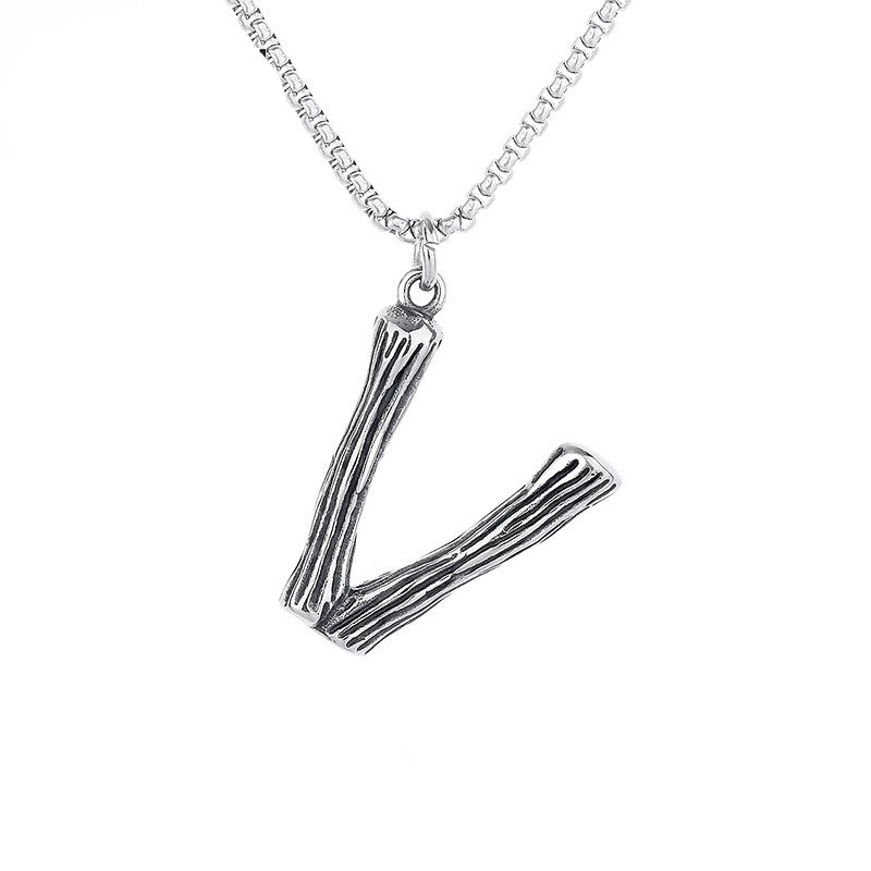 Stainless Steel Necklace – Minimalist 26 Letter Pendant