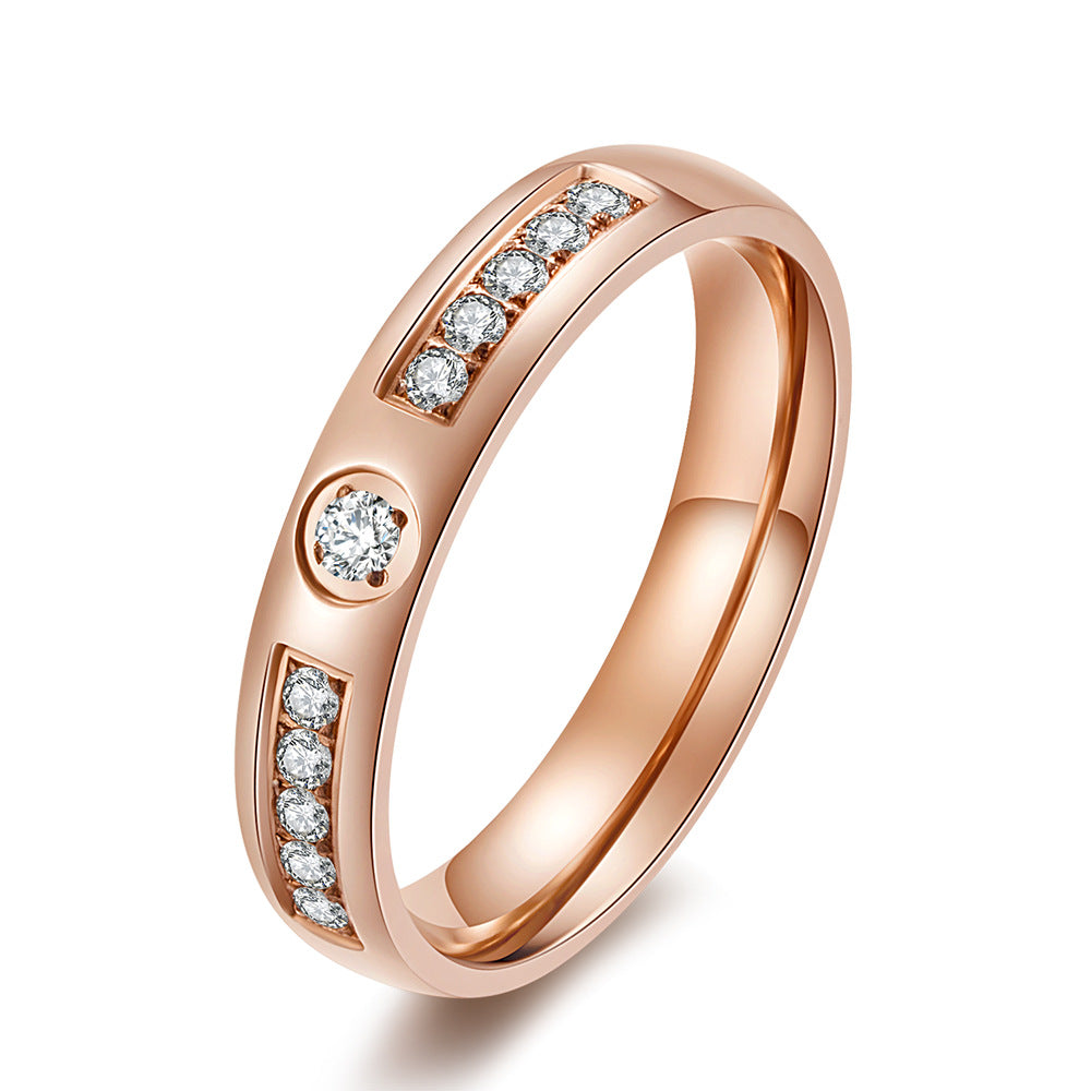 Stainless Steel Zircon Couple Ring – Zircon Lover – Birthday Gift