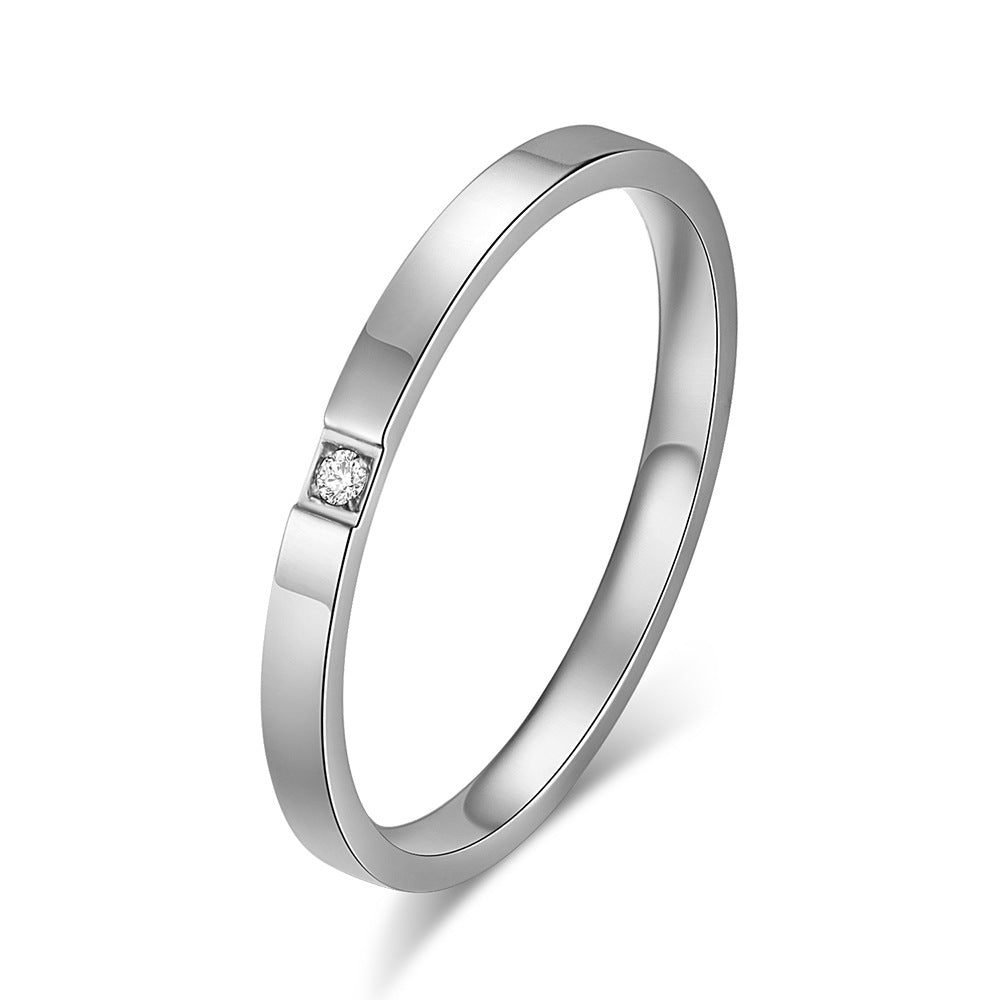 Thin Women's Ring – Zircon Women's – Rose Gold