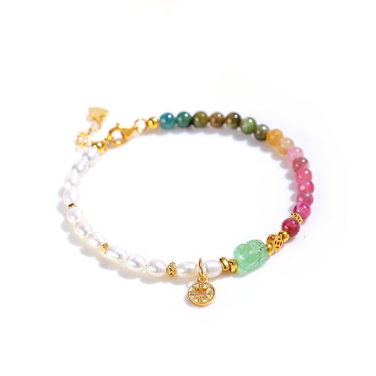 Planderful Fortune's Favor Bracelet – Freshwater Pearl and Tourmaline Design